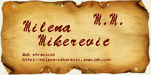 Milena Mikerević vizit kartica